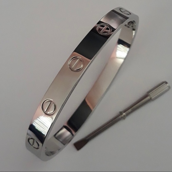 LOVE Screw Bangle Bracelet with Screwdriver in Silver - Picture 9 of 9